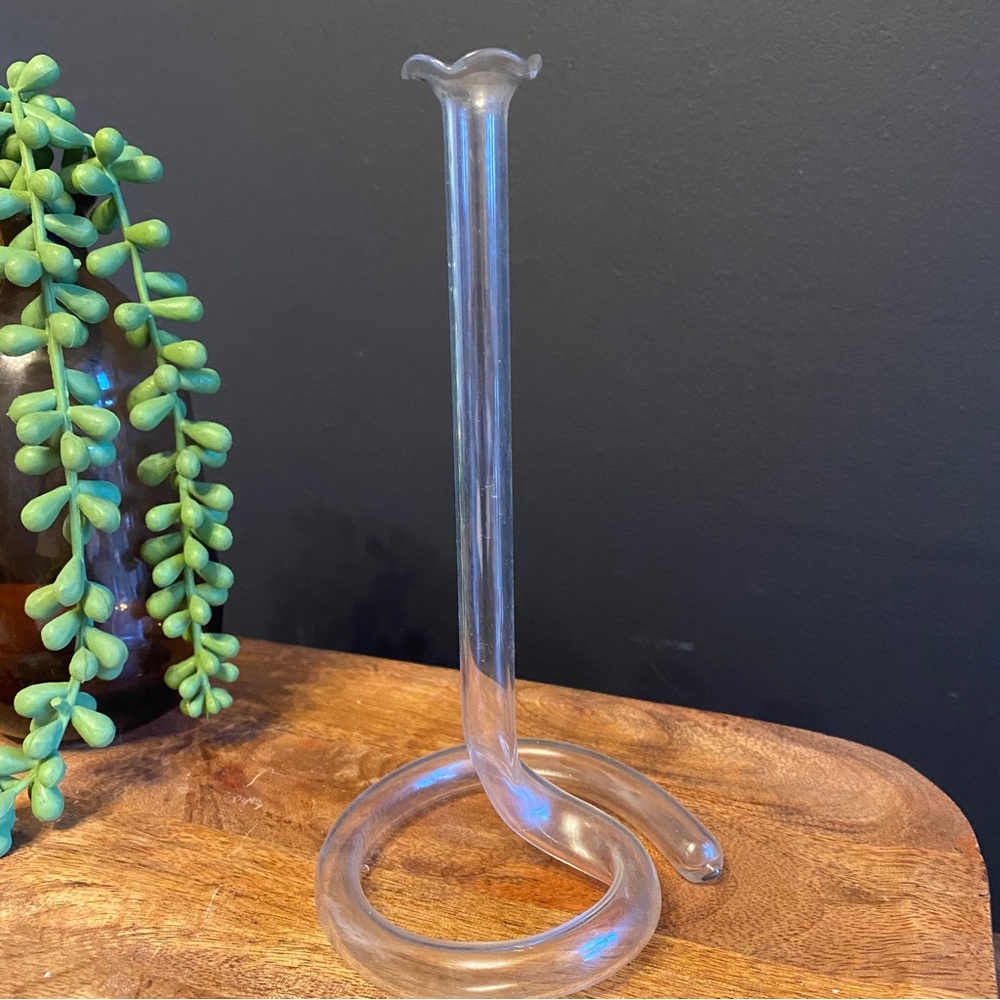 Unique delicate glass flower bud vase